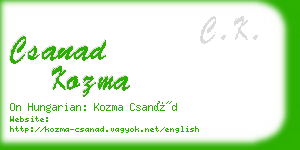 csanad kozma business card